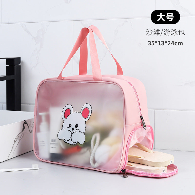 Portable Children's Cartoon Bath Bag Beach Bag Fitness Swimming Dry and Wet Separation Wash Bag PVC Storage Bag