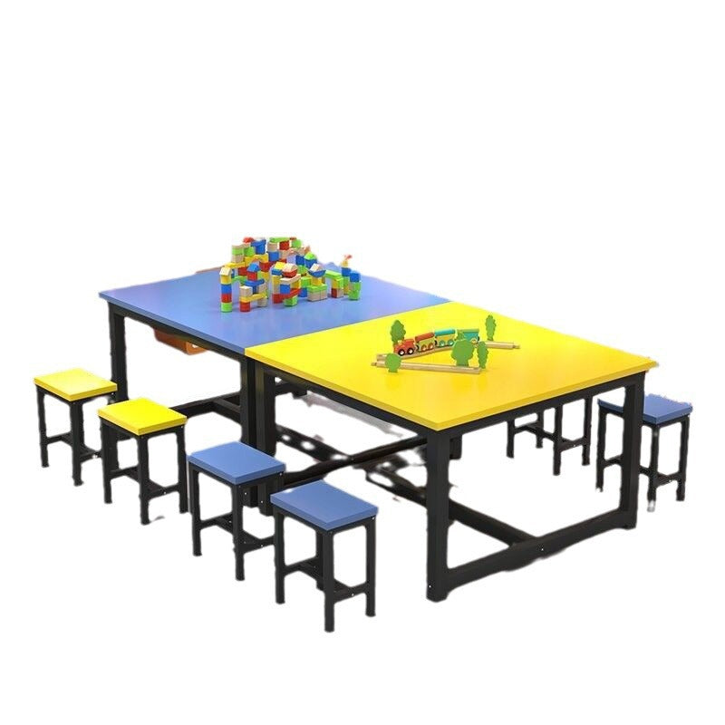 Kindergarten primary school students color desks and chairs children's studio training painting table art manual tutoring class