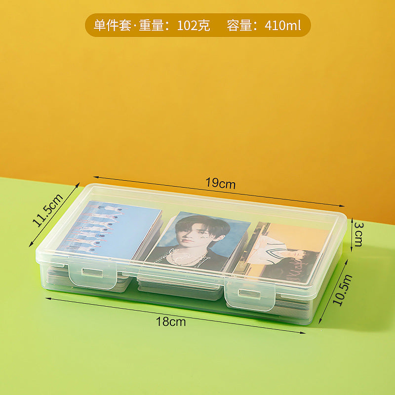 Game Card Storage Box with Lid Card Storage Box with Separator Sticker Badge Postcard Small Card Storage Box