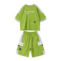 Boys' summer outfit set: new  styles for mid-to-large children - lightweight, trendy, short-sleeve activewear for boys