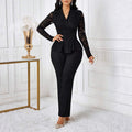 Women's elegant top paired with bold, oversized cartoon-print pants, contrasting with vibrant, color-blocked trousers