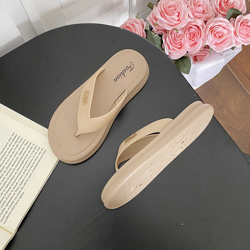 Women's thong sandals - summer 2026 new fashion thick sole french style - perfect with skirts, casual flip-flops, beach sandals