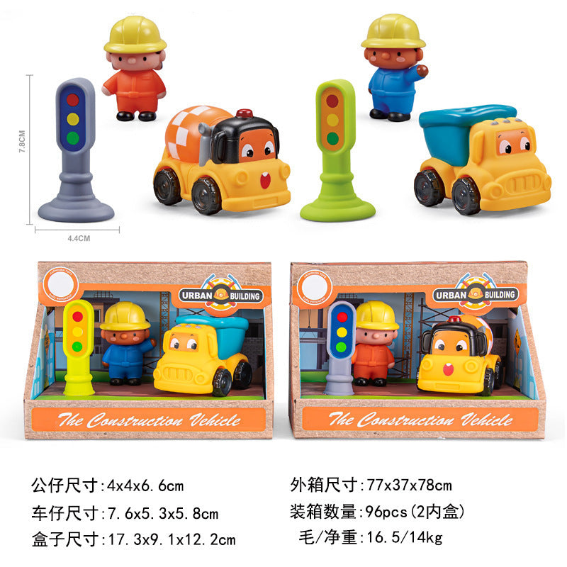 Cross-border export  cartoon toys soft glue animals children inertia car baby q cute car toy car