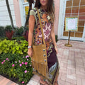 2026 spring european and american cross-border independent station amazon irregular tassel cross retroeasiest for match chinese style dress