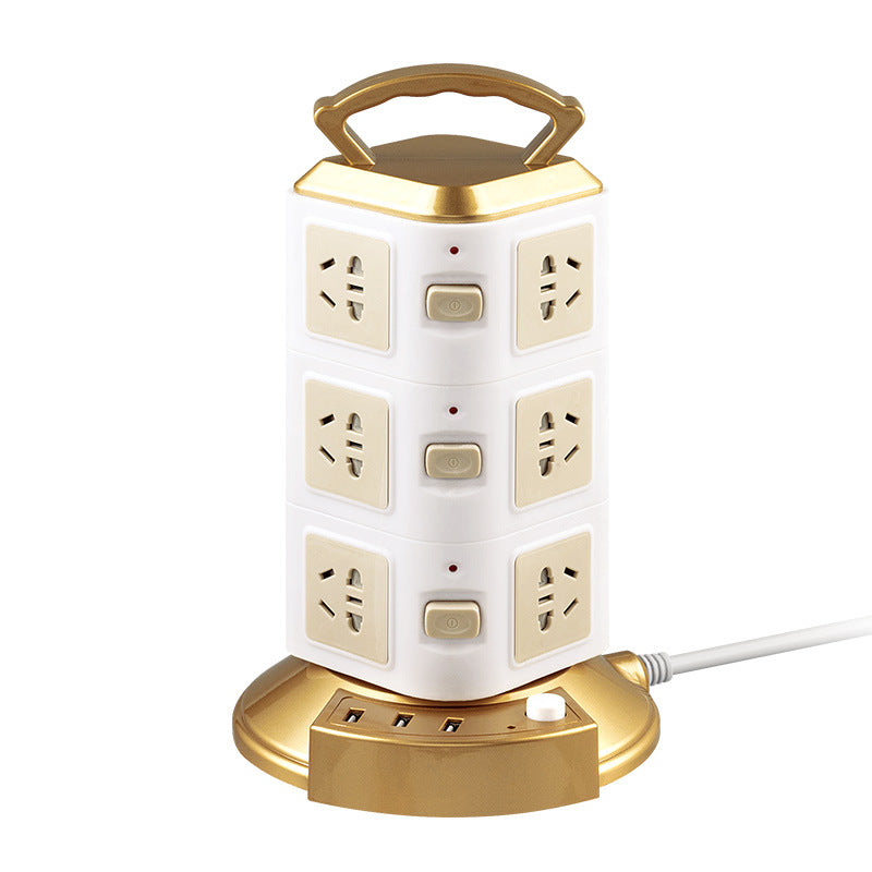 Smart vertical socket with usb mobile phone charging strip multi-functional plug-in board for home creative stereo plug-in cable