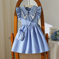 hot-selling  export: new trendy flared sleeve beaded bubble double-layer collar dress with matching bag two-piece set