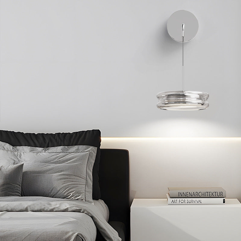Wall lamp Bedroom bedside lamp Italian minimalist modern light luxury glass full spectrum eye protection background wall aisle corridor lamp
