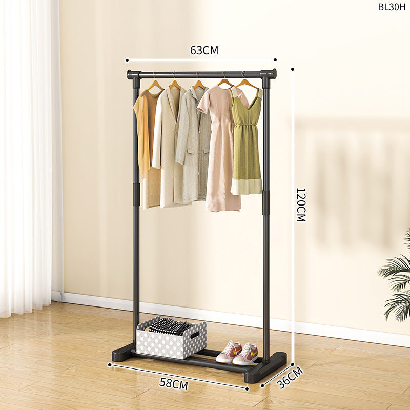 Clothes hanger floor-standing for home balcony indoor simple clothes drying pole movable clothes hanger student dormitory clothes drying rack