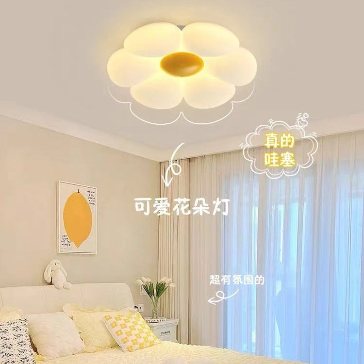 Guangdong Zhongshan Lighting Warm and Romantic Children's Room Bedroom Light Log Cream Wind Flower Master Bedroom Ceiling Light