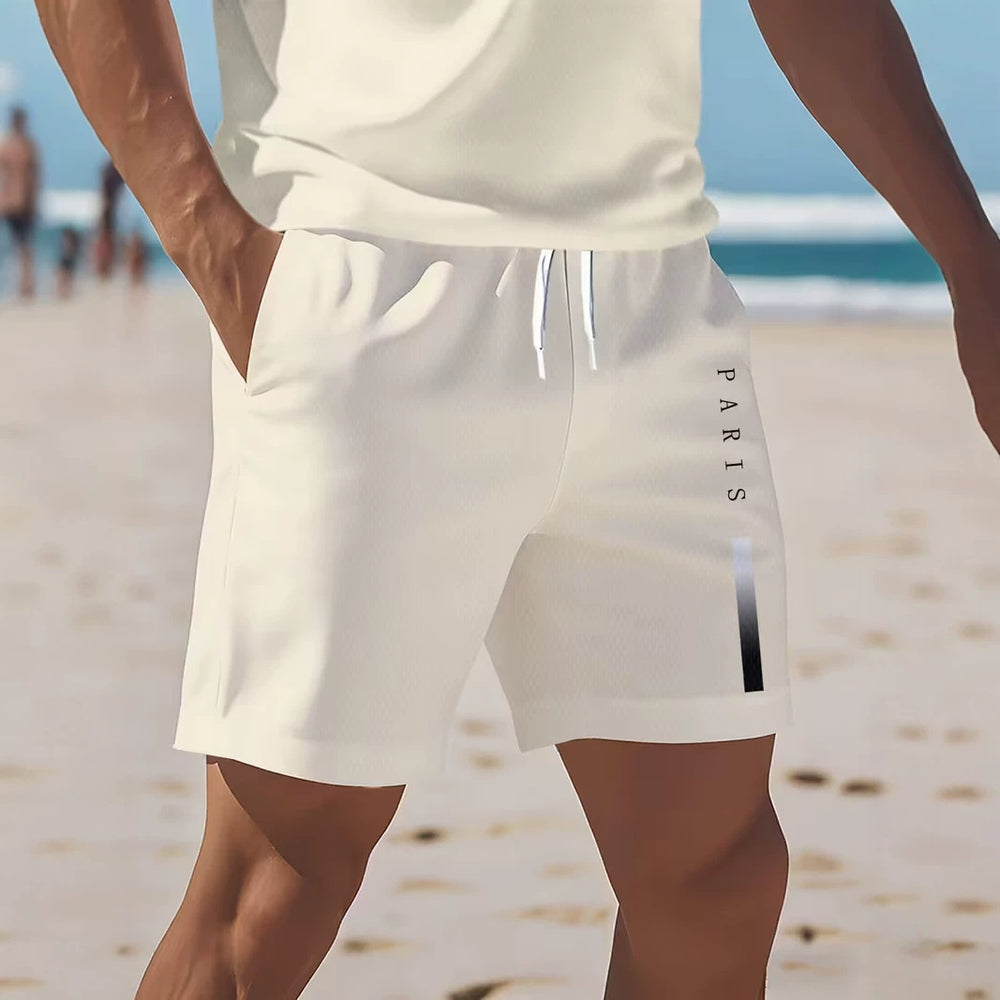 hot-selling men's polo shirt set, new summer two-piece casual short-sleeve and shorts set, dropshipping available