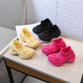 Vancahao kids' casual chunky sneakers -  autumn new trendy mesh shoes, breathable thick-soled flyknit athletic shoes