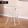 Minimalist balcony leisure storage small round table mini rattan woven tempered glass coffee table round small coffee table set