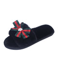 Maomao home slippers women's 2024 fall and winternew arrivalbows cotton slippers women's flatsheattech maternity shoes open toe shoes