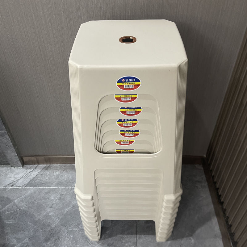 Thickened plastic stool stackable for home living room dining table high stool square stool restaurant spare casual stool storage stool