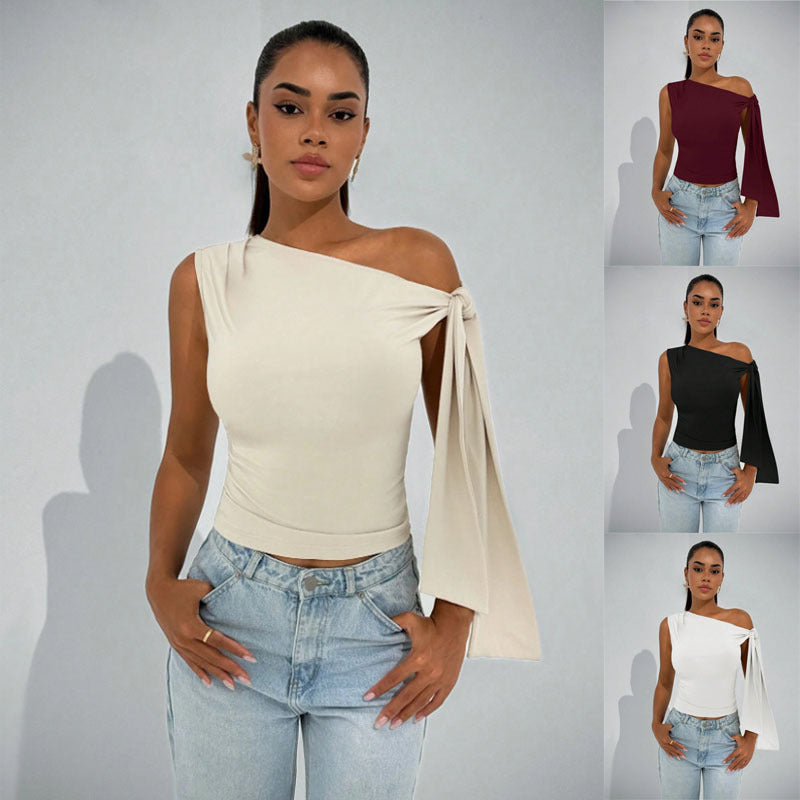 summer new arrivals: european and american fashion street style slim-fit tie-up sleeveless top for women