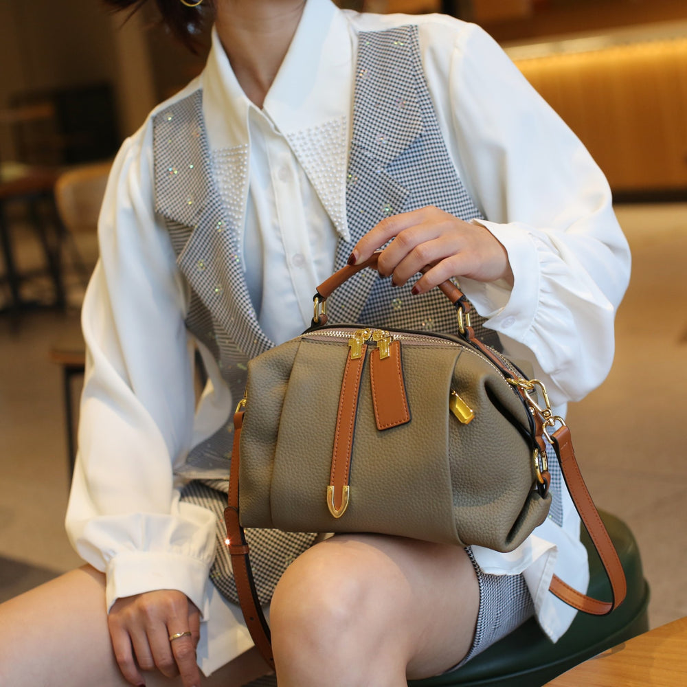 Genuine leather women's bag classy sense 2025best sellingfashionretro shoulder bag togo first layer cowhide satchel crossbody bag