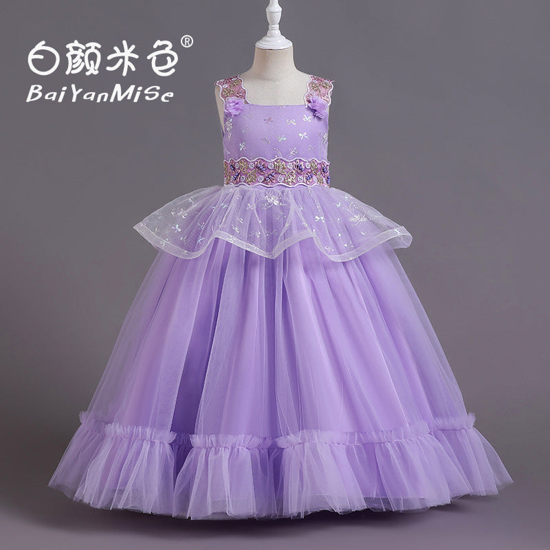 Amazon's new children's dress: patchwork princess gown for girls - high-end, stylish, perfect for hosts, performances, and evening events