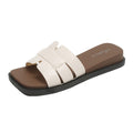 French flats internet celebrity square toe fashioneasiest for match one-line slippers new arrival summer style fairy braided outwear sandals women