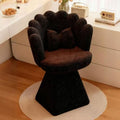 Luxury vanity stool for home use - rotating makeup chair with backrest for bedroom, closet, and nail salon