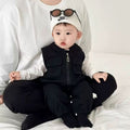 Baby boys' and girls' spring/autumn workwear pocket lightweight overalls two-piece set - stylish and minimalist outerwear spring/autumn outfit