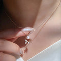 European and american cross-border e-commerce new jewelry: autumn/winter fashion pearl cross pendant versatile diamond-encrusted fishtail necklace for women