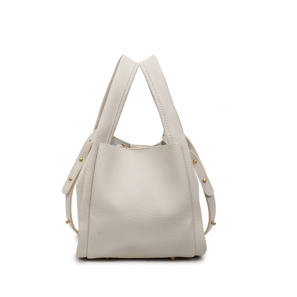 Cross-border high-end foreign gas bucket bag women's 2025 new simple and versatile shoulder messenger bag fashionable small bag