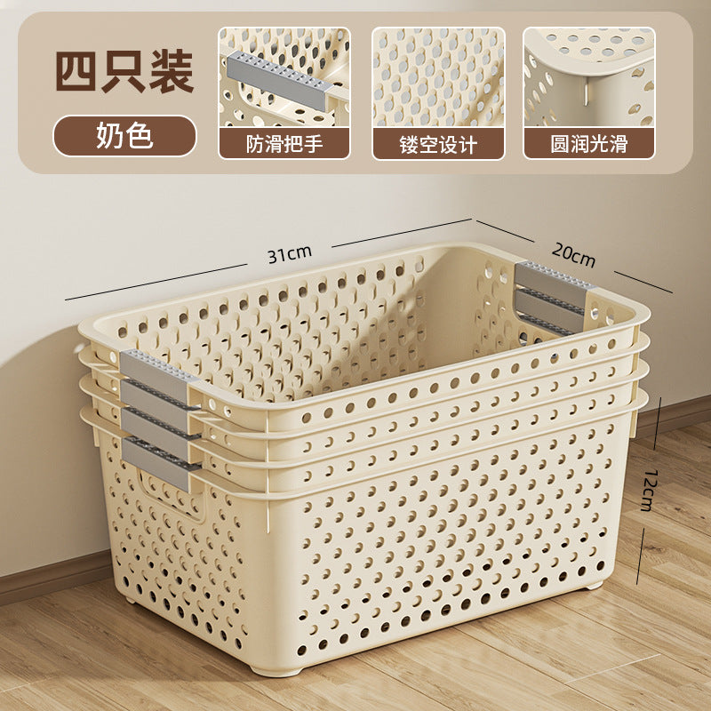 Plastic storage baskets desktop organizer household storage box snack toy storage basket multiple set