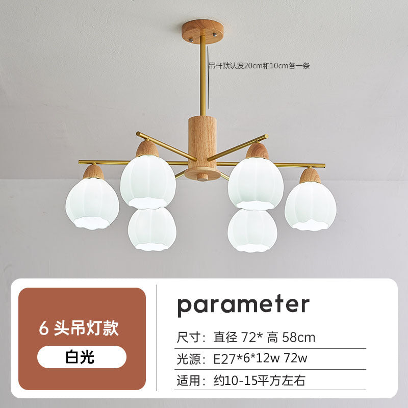 Log living room chandelier dining room light Japanese-style wabi-sabi wind homestay lighting retro wind hotel shop light bedroom lighting
