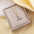 X-8174 gold and purple heart necklace lip chain