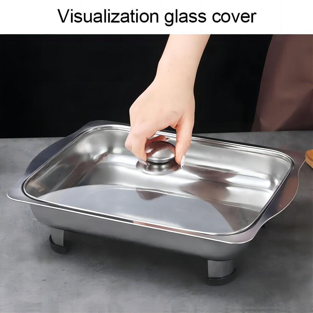 exclusive stainless steel square dining stove visual cover buffet stove detachable combination foot grilled fish alcohol stove