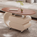 Luxury italian rock slab mobile coffee table - modern minimalist creative coffee table for small apartments and living rooms
