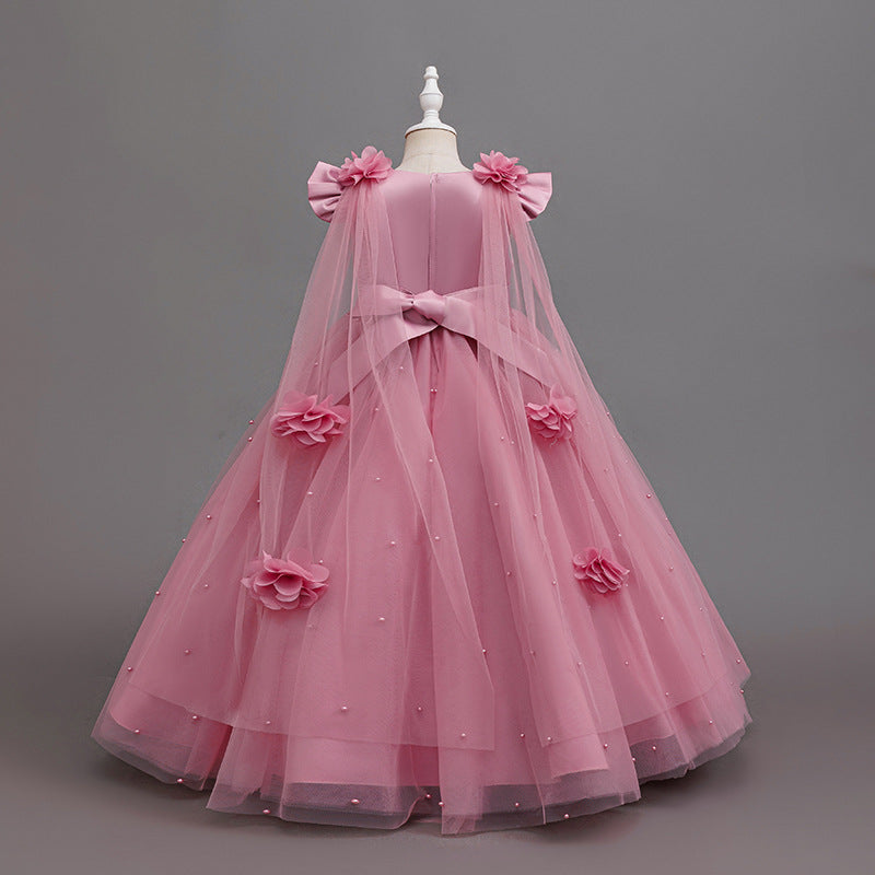 fashionable girl dress shawl elegant clothing girl dress kids princess dress new arrival