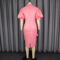 elegance heart neck lantern sleeve dress stereo flower silm hip party evening dress dresses