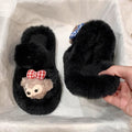 Popular internet celebrity fur slippers for women 2025fall and winternew arrivalk-stylecute shirley rose home cotton slippers for women outwear