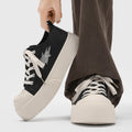 Mickey big head lightning derby shoes men 2026new arrivalthick sole heightened black warrior casual low ankle sneakers sports shoes