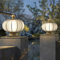Outdoor waterproof solar post cap lights - all-copper round ball courtyard gate pillar lights for villas and gates