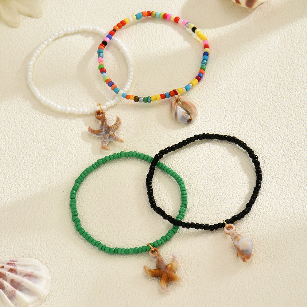 Rice beads bracelet wholesale cross-border holiday style jewelry shell accessories men's niche high-end accessible luxury hand jewelry women's bracelets