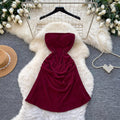 K-style sleeveless light mature styletube top waist dress women's summerhigh waistslimming look a-line skirt work clothingelegantaccessible luxury
