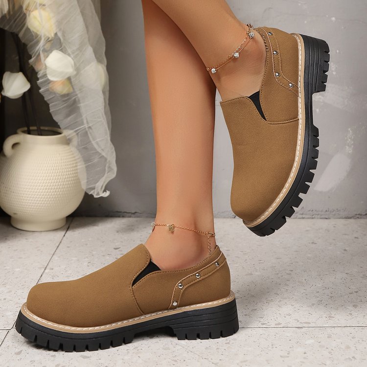 spring/autumn new arrival: thick-soled loafers for cross-border e-commerce. plus sizes available. price difference: $0.67. wholesale options available. dropshipping to  and