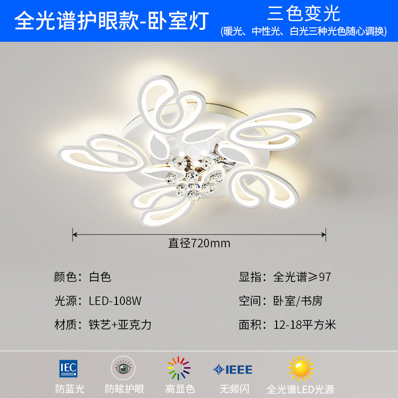 Zhongshan Lighting Restaurant Eye Protection Package Combination Simple Modern Living Room Main Light Bedroom Crystal Suction LED Ceiling Light