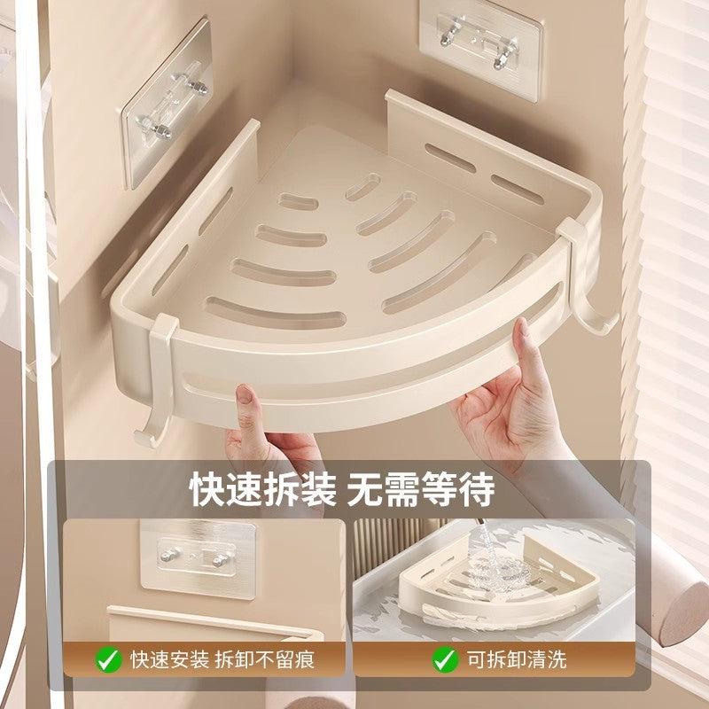 White bathroom shelf No punching toilet toilet toilet wall storage rack wall hanging cream wind