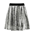 new european and american style sparkly high-waisted slimming pleated skirt with sequins and elastic waistband for women - perfect for cross-border e-commerce on  and