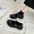 Women's high heels: new autumn 2025 collection - round toe, chunky heel, versatile retro japanese style leather mary janes in black