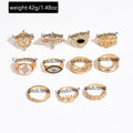 European and american cross-border retro geometric heart ring - women's unique, light luxury, high-end diamond-studded devil's eye ring accessories