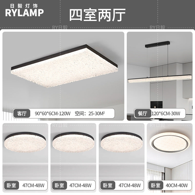 Italian minimalist living room glacier ceiling light modern simple rectangular resin light high-end sense Zhongshan lighting