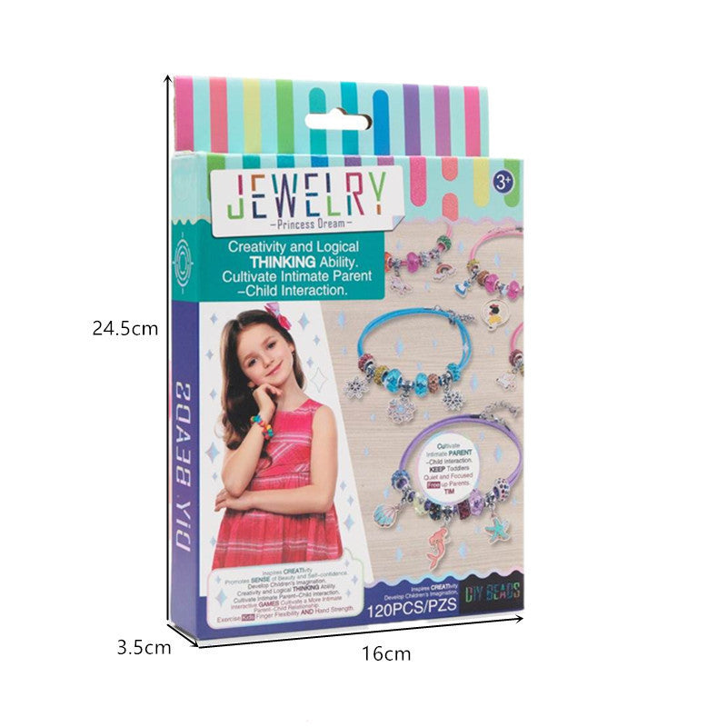 Cross-border export  children's play house handmade DIY beaded girl makeup toys jewelry beaded gift box