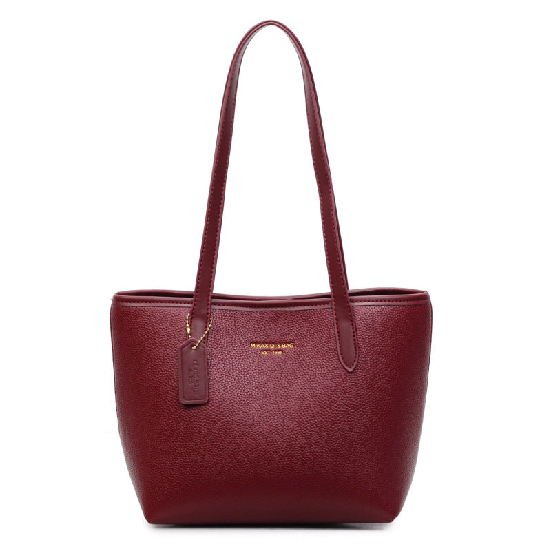 Minimalist solid color shoulder bag for women - new autumn 2025 collection, high-end versatile style, bestselling tote bag with premium texture