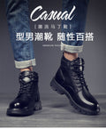 Boots men autum men's shoes 2025new arrivalmen boots k-style high-top shoes easiest for matchworkwear boots casual leather shoes