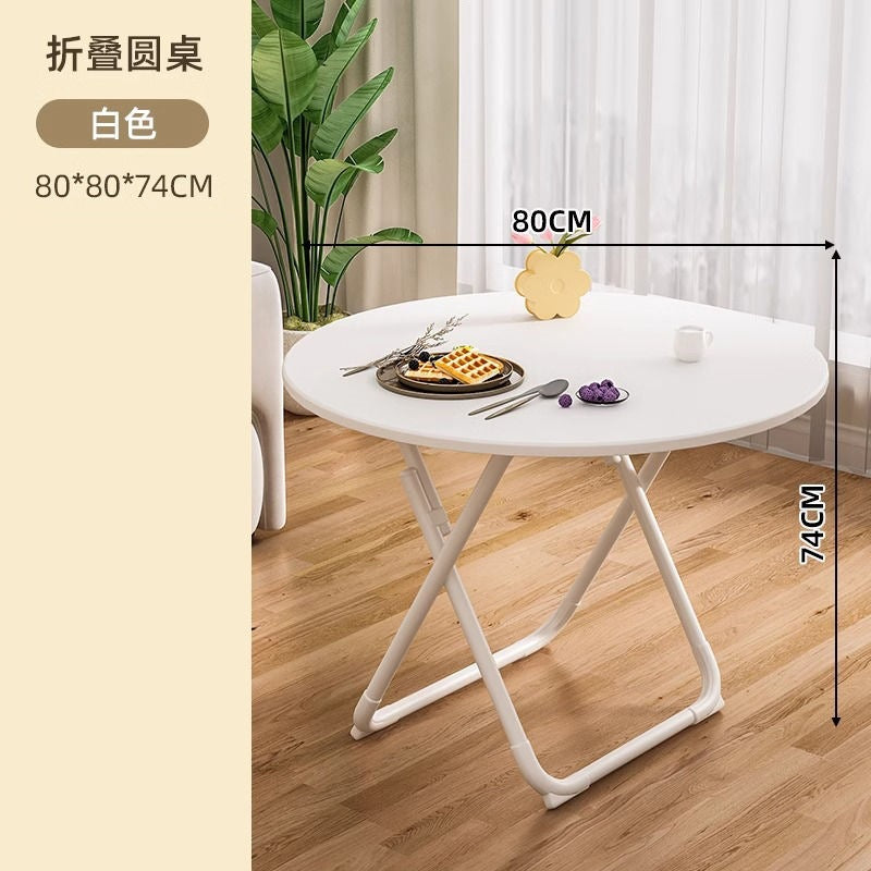 Folding table dining table for homesmall apartment dining square table balcony round table portable dining table simple table and chair suit