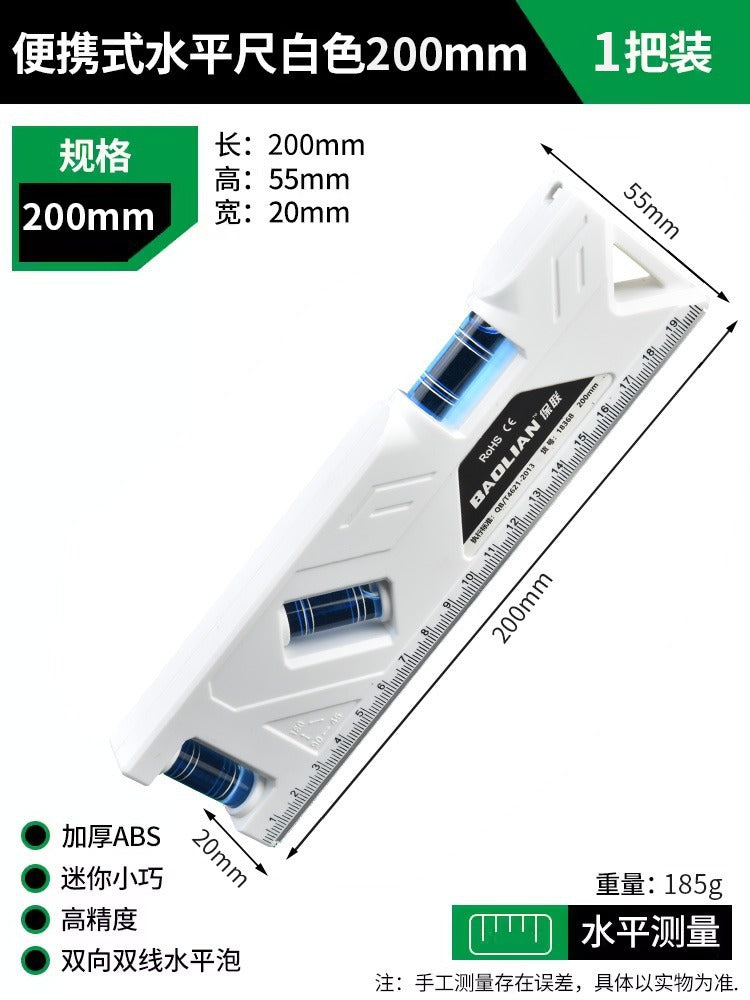 High-precision magnetic level for home use - mini, drop-proof level with protractor for measuring outlets and switches